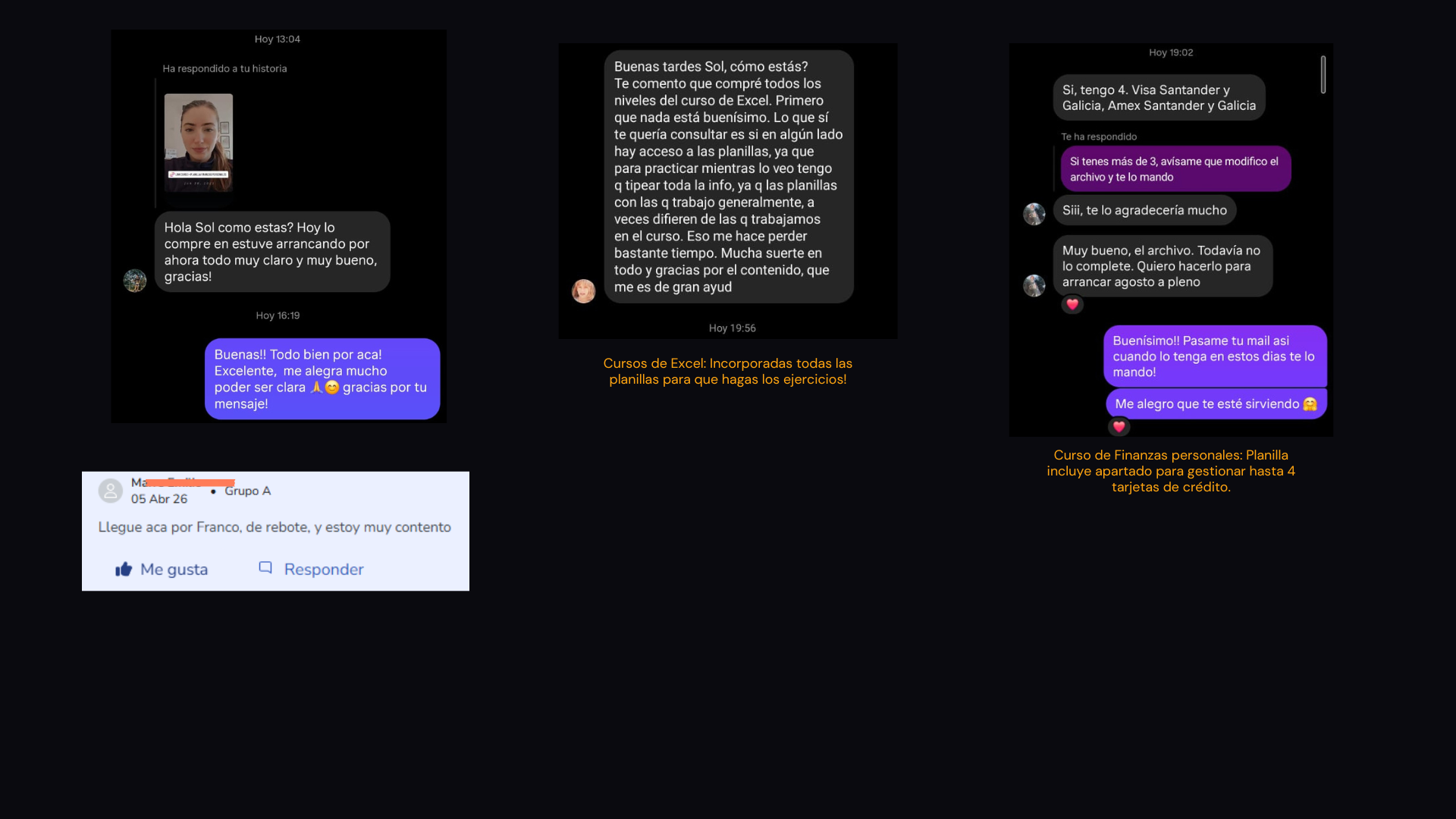 Testimonios2 de los cursos de Sol Sánchez Such